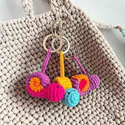 Crochet Snail Key Chain