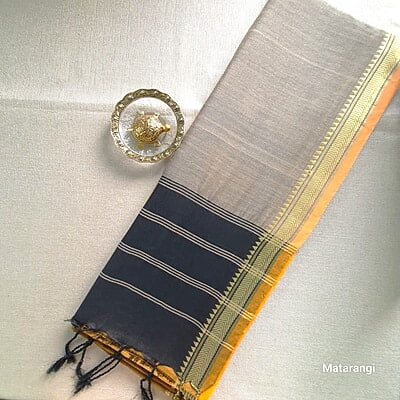 Golden Brown  Handloom Khadi Saree