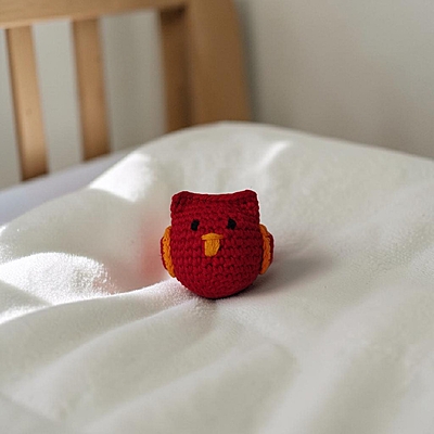 Crochet Owl Small Rattle