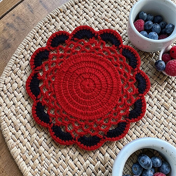 Double Colour Trivet Red / Teal Blue