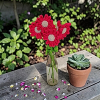 Crochet Large Dark Pink Daisy Flower Crochet Large Dark Pink Daisy Flower