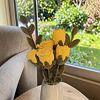 Crochet Rose Large Flower Yellow Crochet Rose Large Flower Yellow