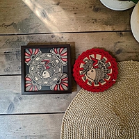 Madhubani Hand-Painted Fish Tabletop