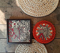 Madhubani Hand-Painted Mayur Tabletop