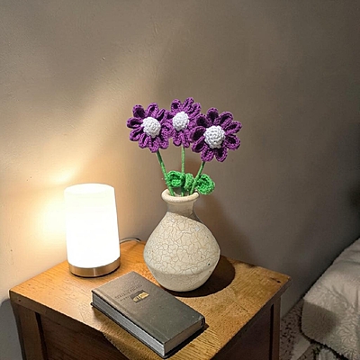 Crochet Small Purple Daisy Flower
