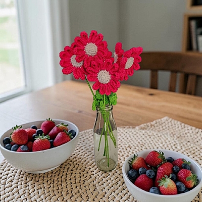 Daisy Large Flower Dark Pink