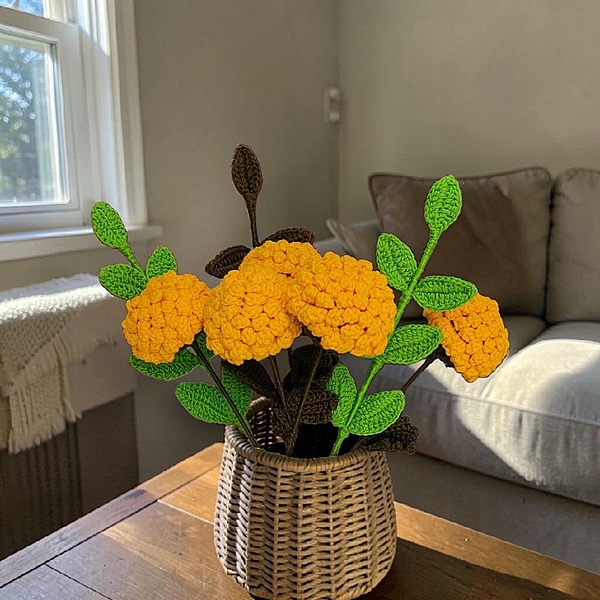 Crochet Marigold Small Flower Yellow Crochet Marigold Small Flower Yellow