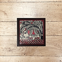 Madhubani Hand-Painted Elephant Tabletop