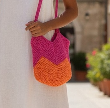 Bucket Bag Large Pink and Orange