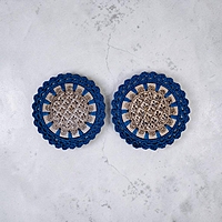 Mehndi Coasters Teal Blue