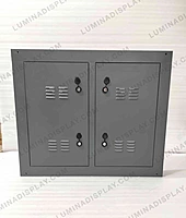 Grey MS GI outdoor LED cabinet 960 x 800 mm, multi-hole module mounting, back service – Lumina
