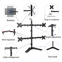 Monitor Stand Height Adjustable Arm Mount (1x4 ) - Leg Type