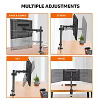 Monitor Stand Height Adjustable Arm Mount (Single ) - Screw Type