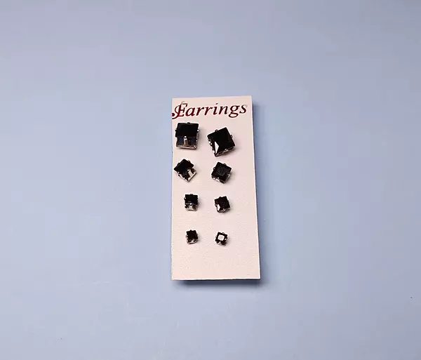4 Size Black Stone Squre Set