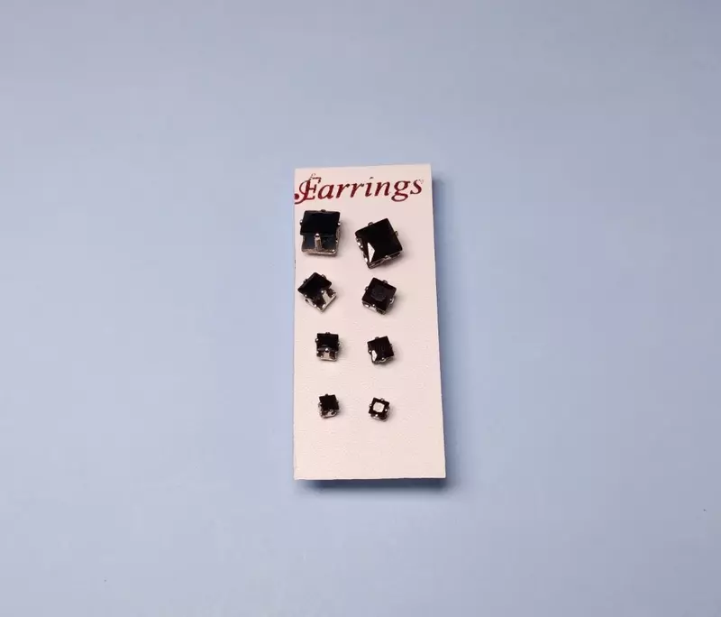 4 Size Black Stone Squre Set