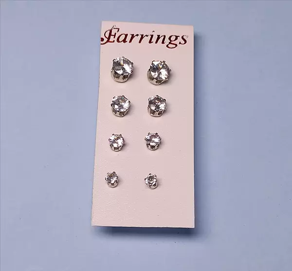 4 Size White Stone Round Set