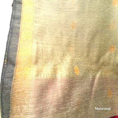 Maroon & Grey Handloom Cotton Silk Saree