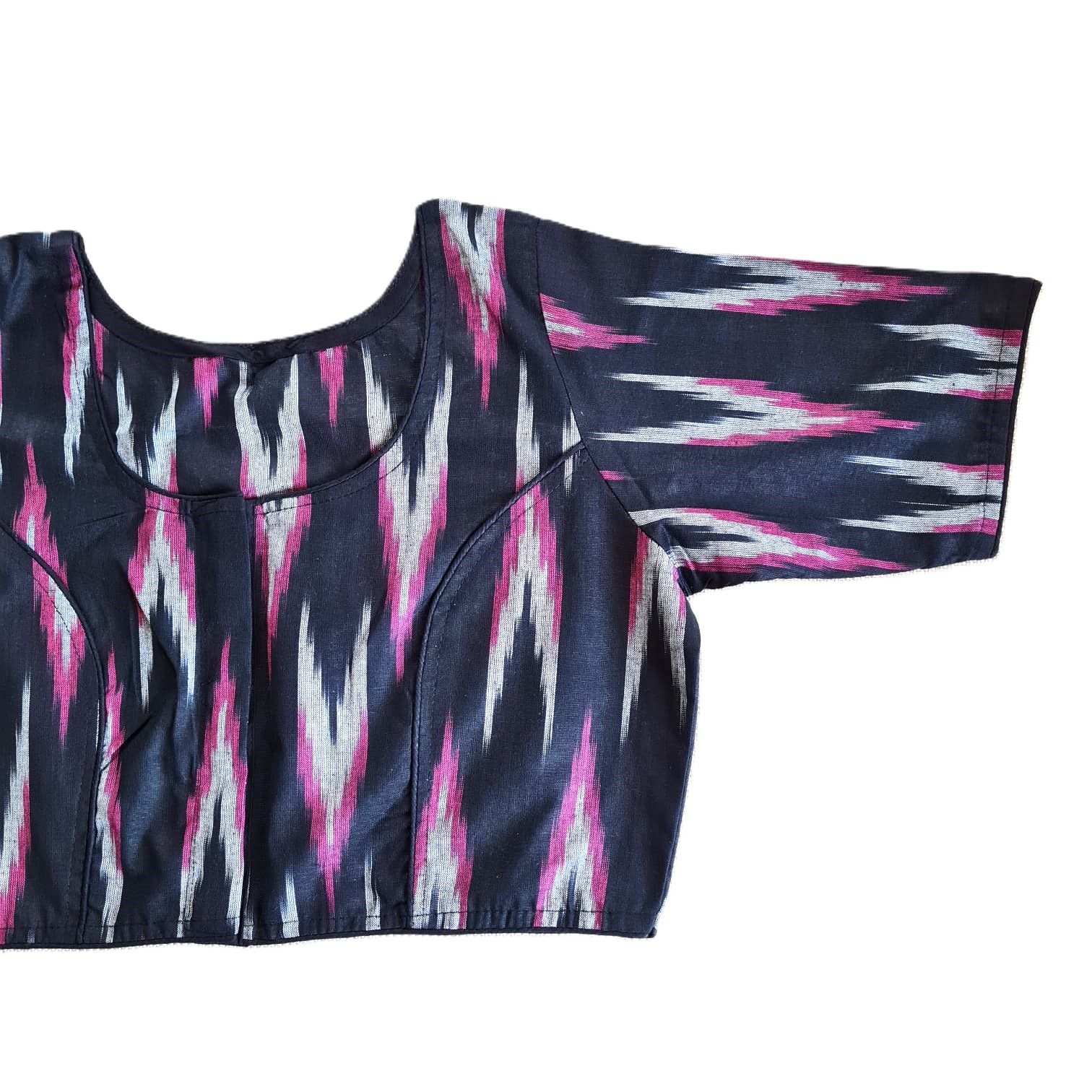 Zeta Readymade Blouse Grey Ikkat