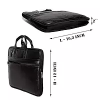 Laptop Carry Handle Bag (Black Leather)