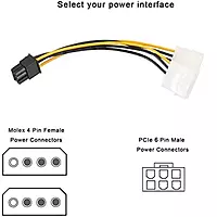 2 Smps Male to 6 Pin Female Power Cable