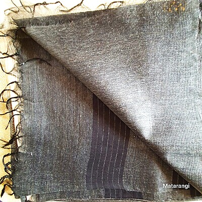 Matarangi Offwhite & Black Semi Tussar Embroidered saree