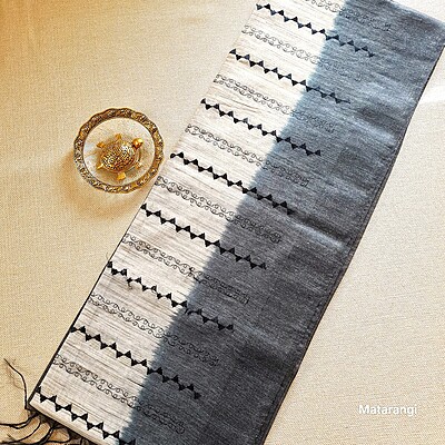 Matarangi Offwhite & Black Semi Tussar Embroidered saree