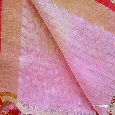 Matarangi Lavendar Organic Linen Check Saree Matarangi Lavendar Organic Linen Check Saree