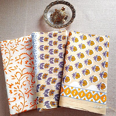 Matarangi Beige HB printed Jaipur Cotton Salwar Material