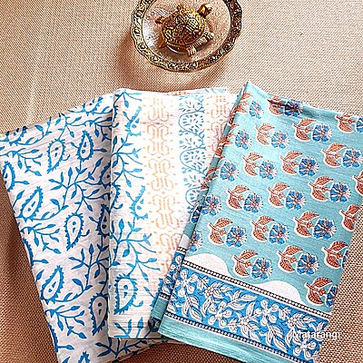 Matarangi Teal Blue HB printed Jaipur Cotton Salwar Material Matarangi Teal Blue HB printed Jaipur Cotton Salwar Material