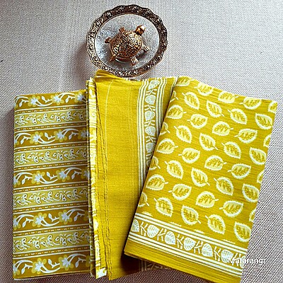 Lime Green HB printed Jaipur Cotton Salwar Material