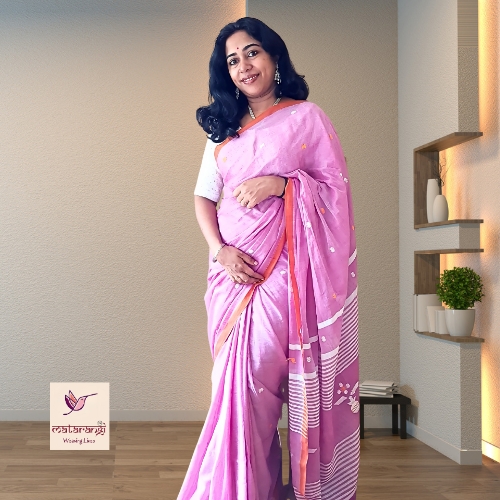 Purple Handloom Jamdani Saree Purple Handloom Jamdani Saree