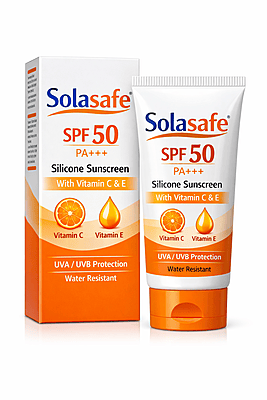 Solasafe SPF 50 Silicone Sunscreen with Vitamin C & Vitamin E