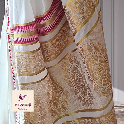 Matarangi Handloom Kerala Set Saree Red temple Border