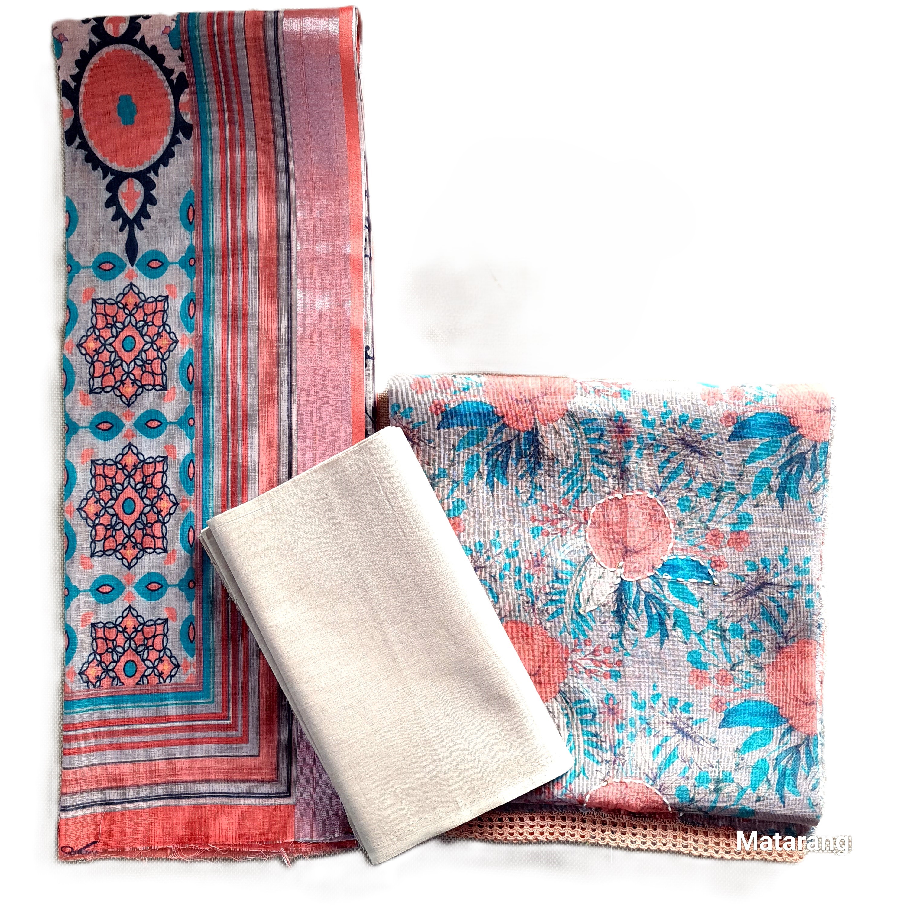 Matarangi Grey Linen Silk Salwar Material