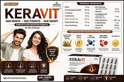 Medish Keravit Hair Growth & Hair Fall Support Capsules for Men & Women