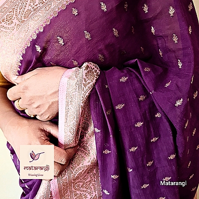 Matarangi Grape Vine Khadi Georgette Saree