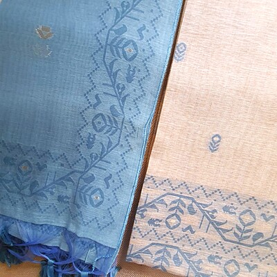 Matarangi Blue Khadi Silk Cotton Salwar Material