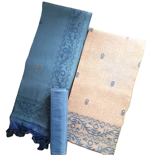 Matarangi Blue Khadi Silk Cotton Salwar Material
