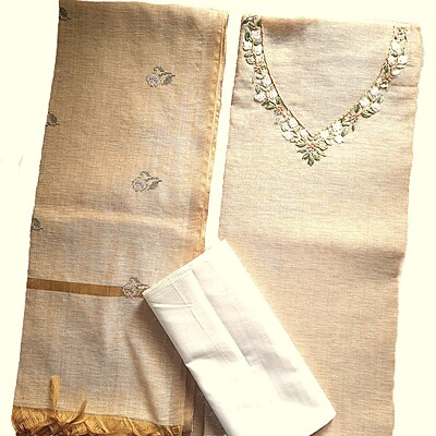 Matarangi Beige Khadi Silk Cotton Salwar Material