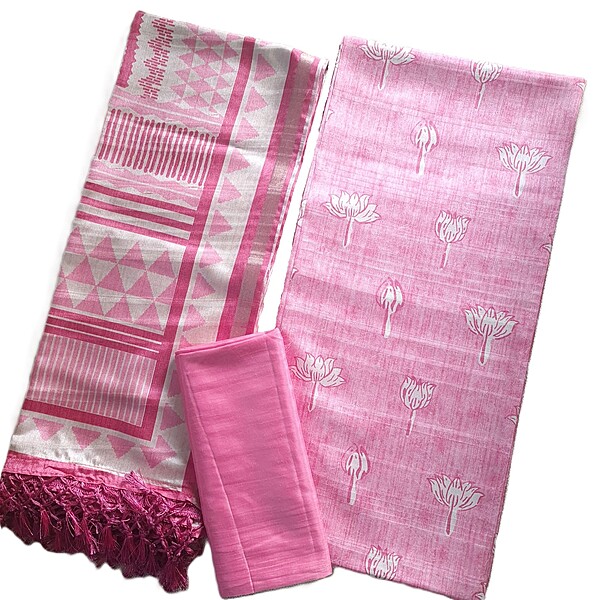 Matarangi Pink Tussar Salwar Material Matarangi Pink Tussar Salwar Material