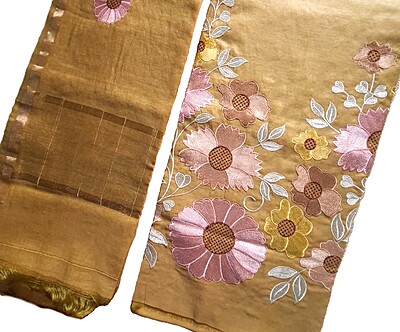 Matarangi Green Chanderi Embroidered Salwar Material Matarangi Green Chanderi Embroidered Salwar Material