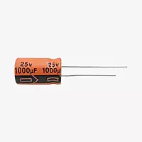 1000uF 25V Radial Electrolytic Capacitor - Through Hole Package