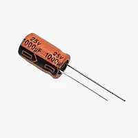 1000uF 25V Radial Electrolytic Capacitor - Through Hole Package