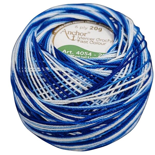 Anchor Mercer Crochet 1210 Multi White Blue