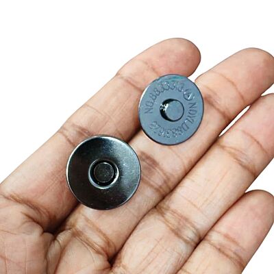 Bag Magnetic Button With Pin Black Silver