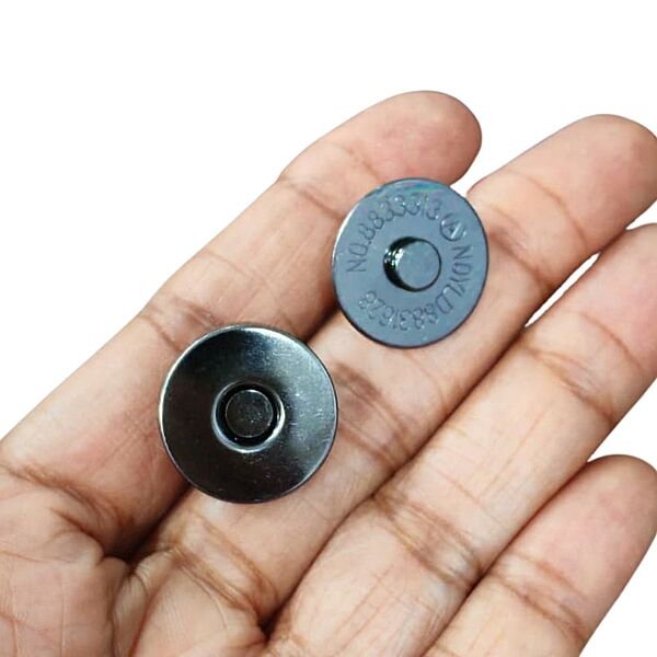 Bag Magnetic Button With Pin Black Silver