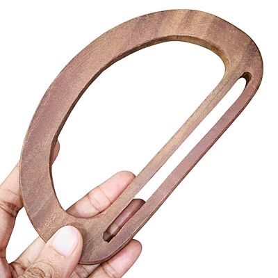 Bag Handle- D shaped Brown Wood