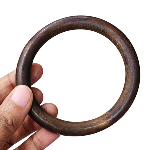Bag Handle- Circle Brown Wood 8.5 cm