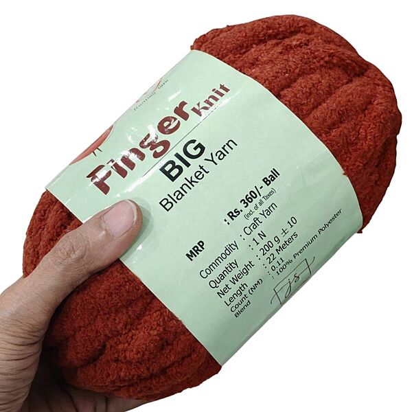 Taj Finger Knit Yarn - 33 Brown Red