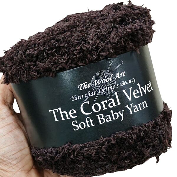 Coral Velvet Soft Baby Yarn 123 Dark Brown Coral Velvet Soft Baby Yarn 123 Dark Brown